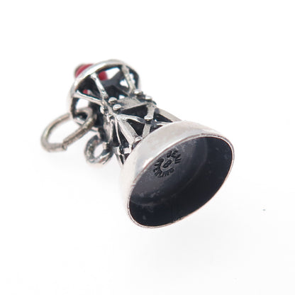 BEAU Sterling Silver Antique Art Deco Enamel Lighthouse Mini 3D Charm Pendant