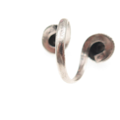 925 Sterling Silver Vintage Mexico Cannetille Adjustable Ring Size 8.25
