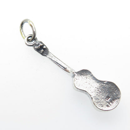 925 Sterling Silver Vintage Guitar Minimalist Charm Pendant