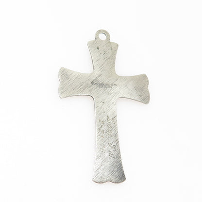ANSON 925 Sterling Silver Vintage 1975 Cross Religious Pendant