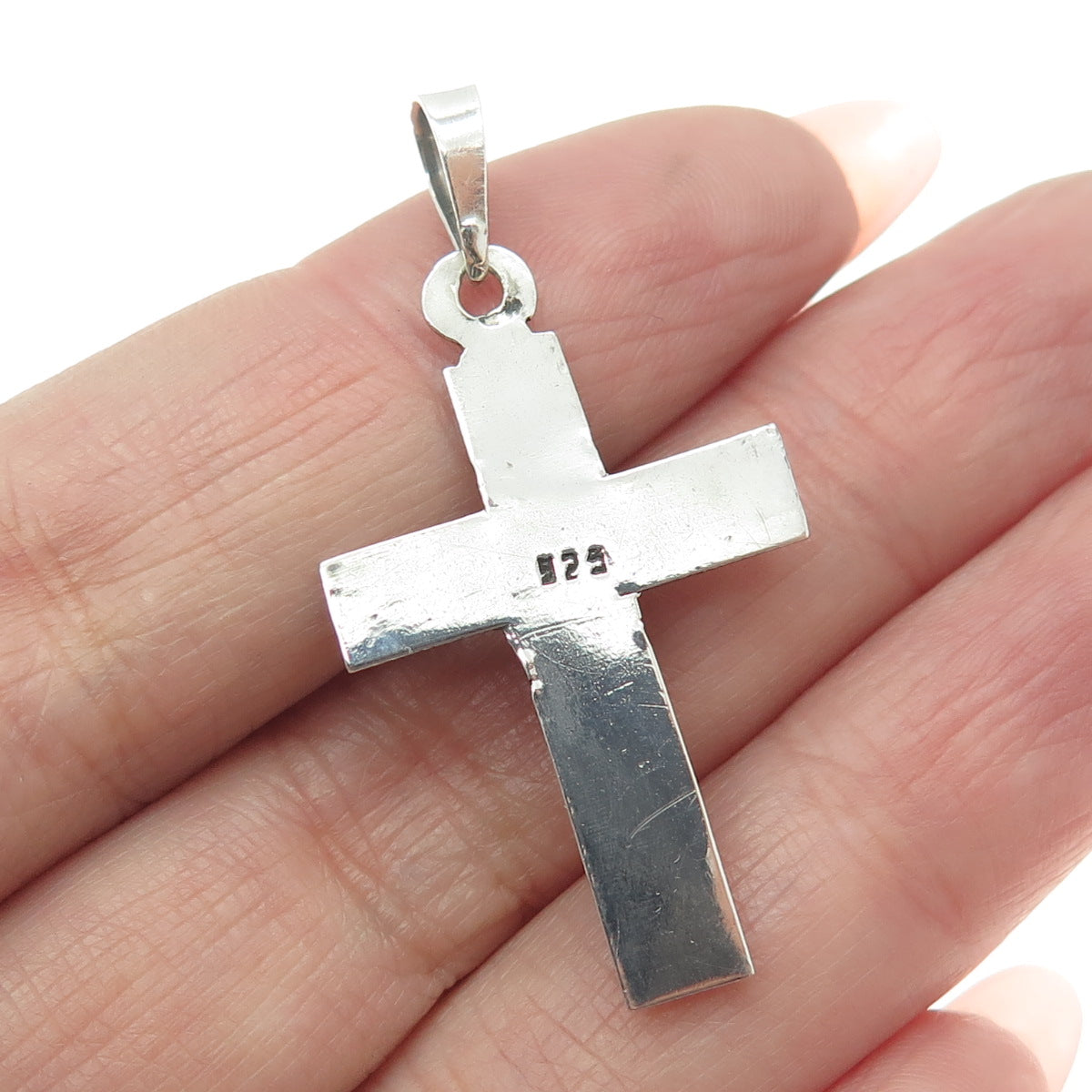 925 Sterling Silver Vintage Crucifix Cross Oxidized Pendant