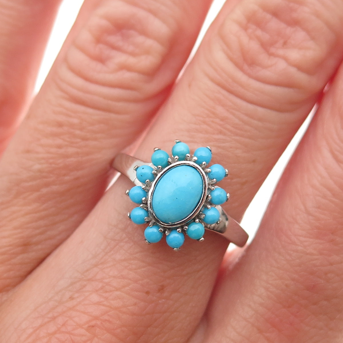Chuck Clemency 925 Sterling Silver Real Sleeping Beauty Turquoise Ring Size 6.25