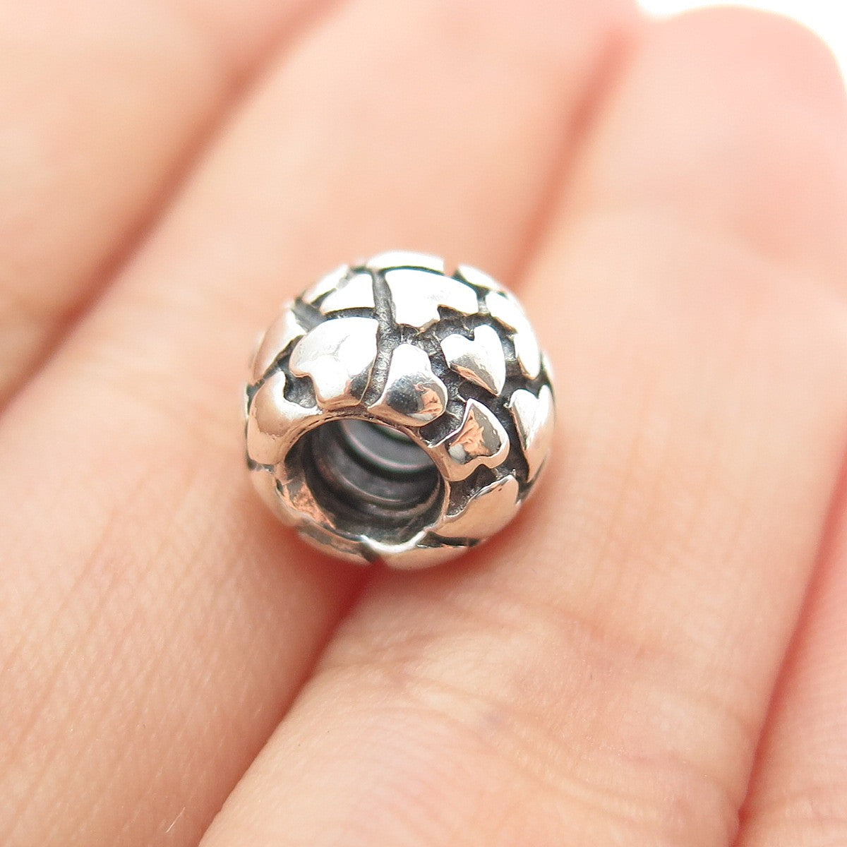 PANDORA 925 Sterling Silver Lots of Love Slide Bead Charm