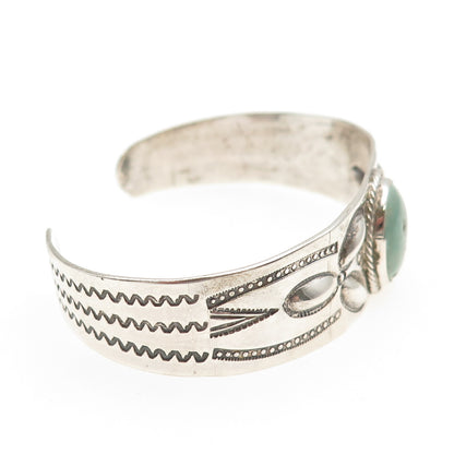 Old Pawn 925 Sterling Silver Vintage Tyrone Turquoise Adjustable Bracelet 6.5"