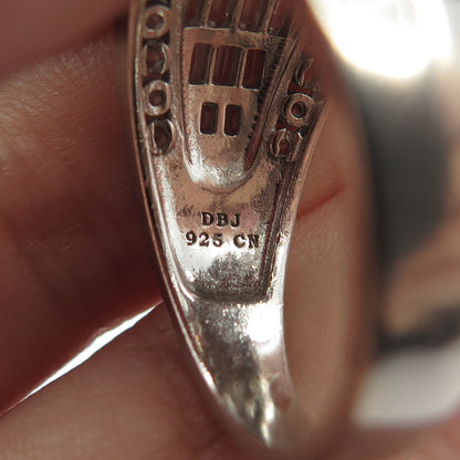 925 Sterling Silver C Z Wide Ring Size 11.25
