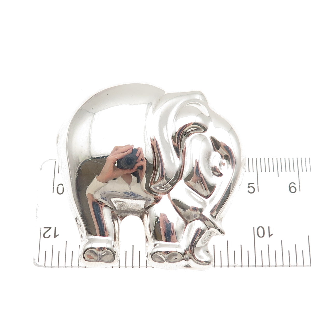 925 Sterling Silver Vintage Mexico Elephant Pin Brooch / Pendant