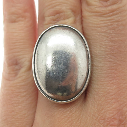 925 Sterling Silver Vintage Mexico Modernist Dome Ring Size 7.25