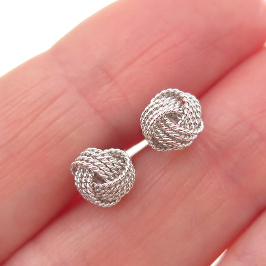 925 Sterling Silver Twisted Knot Stud Earrings
