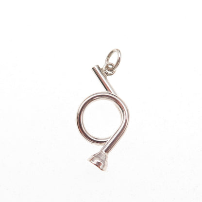 925 Sterling Silver Vintage Musical Horn Charm Pendant