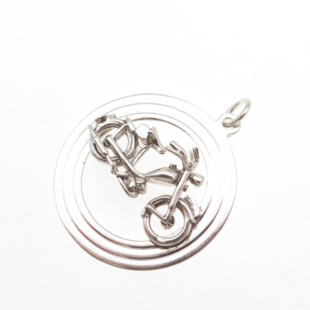 Payton Pepper & Sons Sterling Silver Vintage 1965 Birmingham Motorcycle Pendant