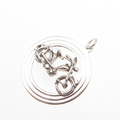 Payton Pepper & Sons Sterling Silver Vintage 1965 Birmingham Motorcycle Pendant