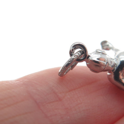 925 Sterling Silver Vintage Football Player 3D Pendant