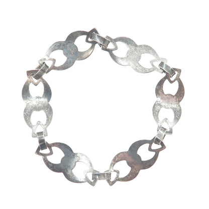 ORBE 925 Sterling Silver Vintage Italy Modernist Infinity Link Bracelet 7.25"