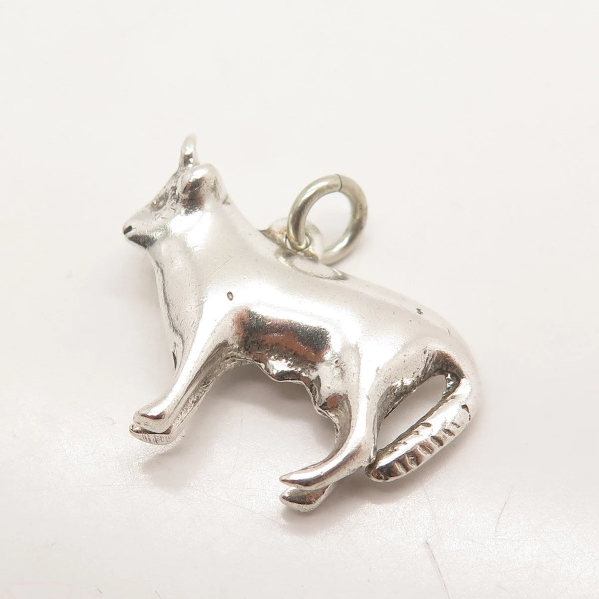 925 Sterling Silver Vintage Bull / Ox 3D Pendant