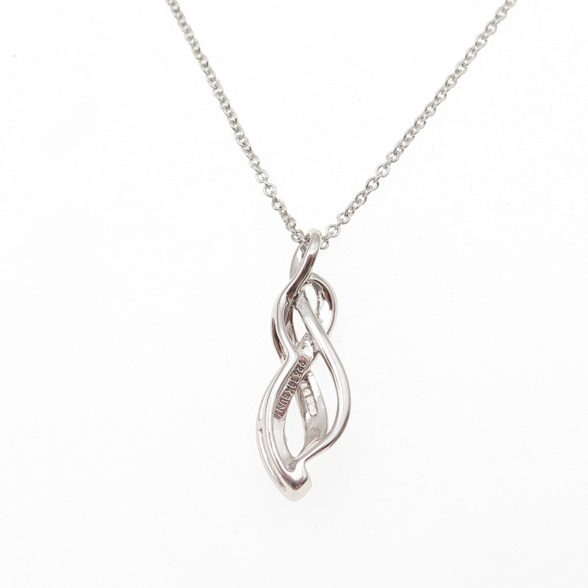 Sun 925 Sterling Silver 14K Gold Real Diamond Infinity Cable Chain Necklace 16"