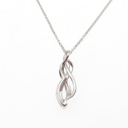 Sun 925 Sterling Silver 14K Gold Real Diamond Infinity Cable Chain Necklace 16"