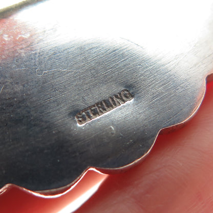 925 Sterling Silver Antique Art Deco Rose Flower Oxidized Pin Brooch