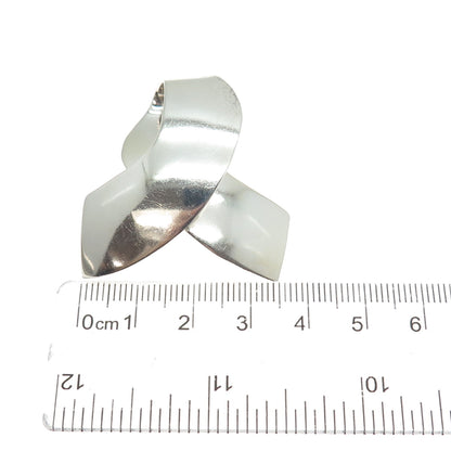 925 Sterling Silver Vintage Mexico Modernist Ribbon Pin Brooch