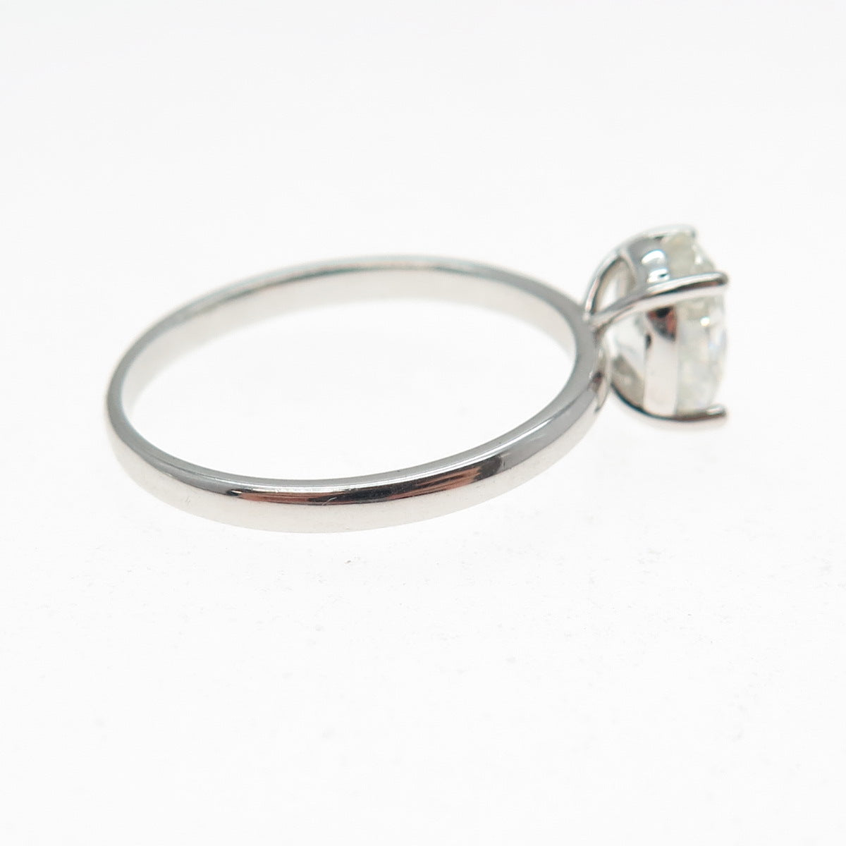 925 Sterling Silver Real Oval-Cut Moissanite Engagement Ring Size 10