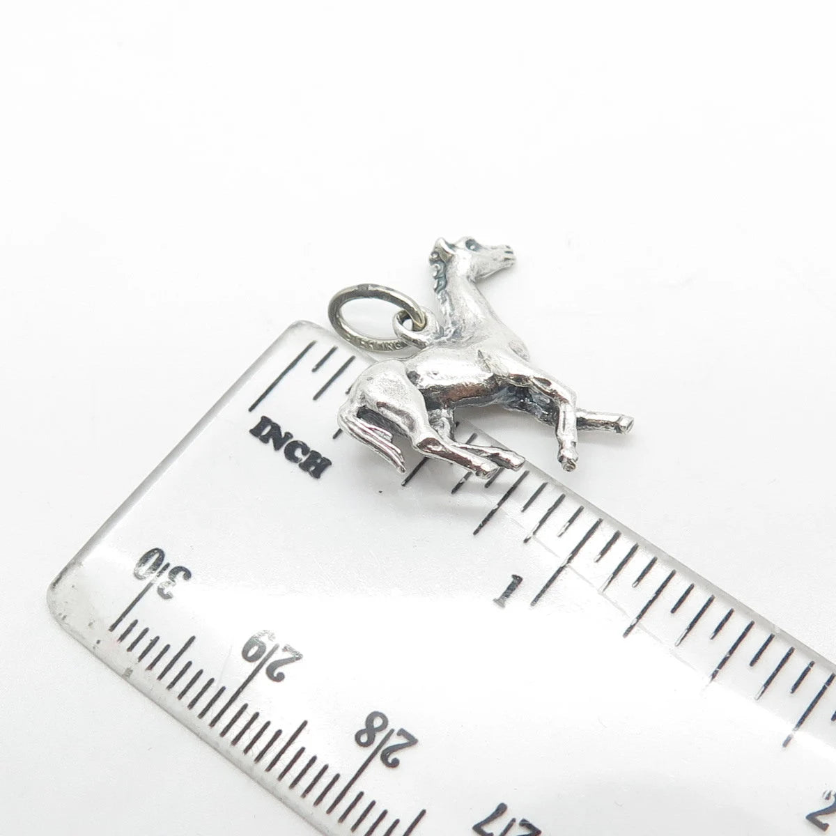 925 Sterling Silver Vintage Trote Y Galope Horse 3D Charm Pendant