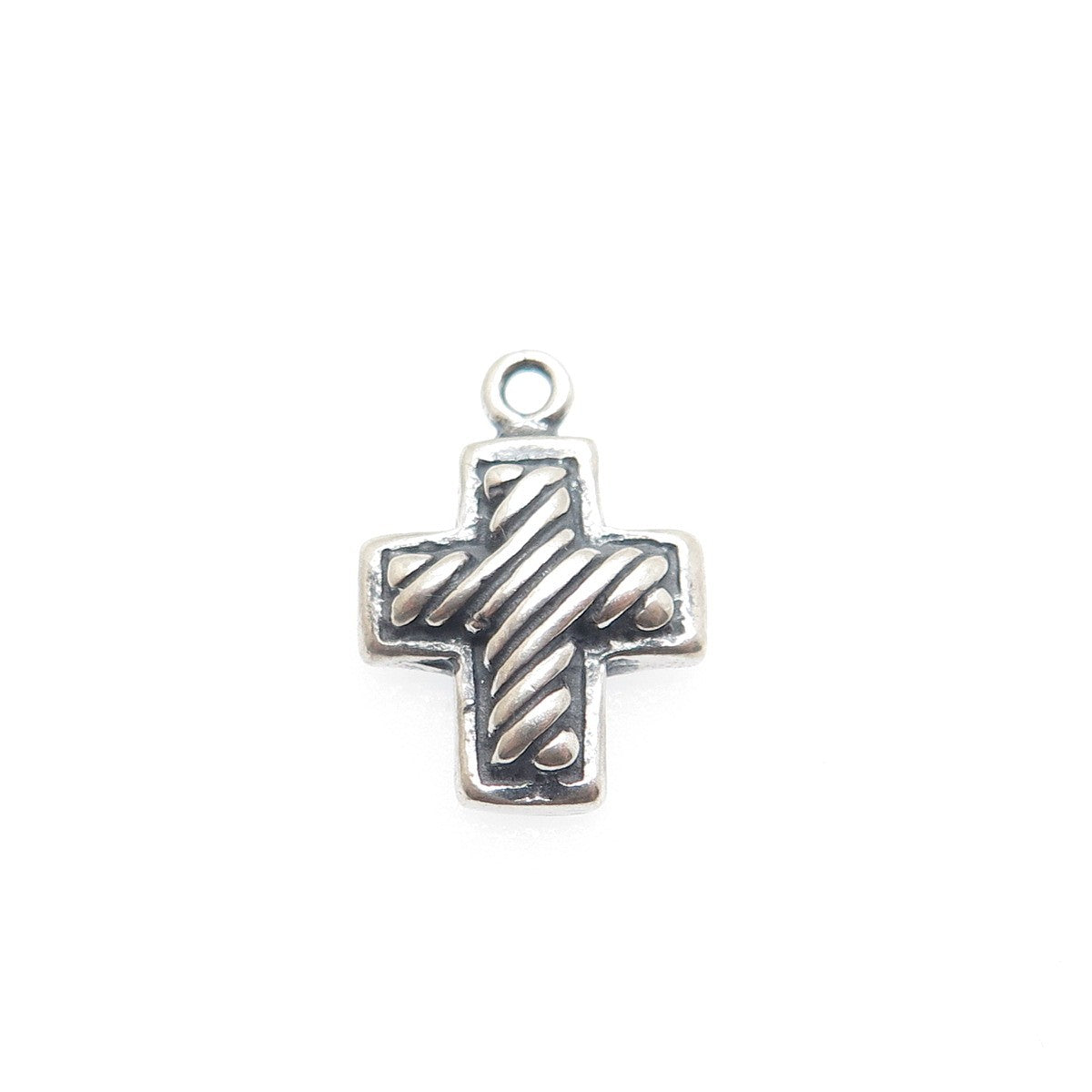 SIDNEY EVAN 925 Sterling Silver Vintage Cross Oxidized Minimalist Charm Pendant