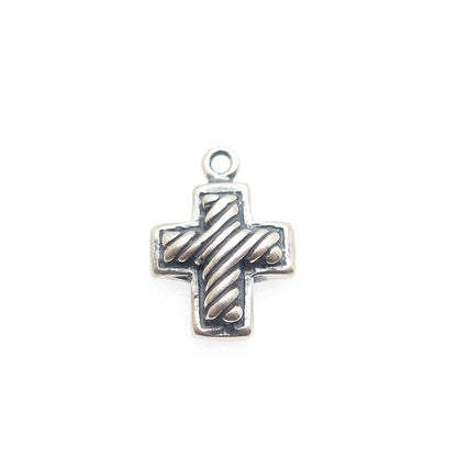 SIDNEY EVAN 925 Sterling Silver Vintage Cross Oxidized Minimalist Charm Pendant