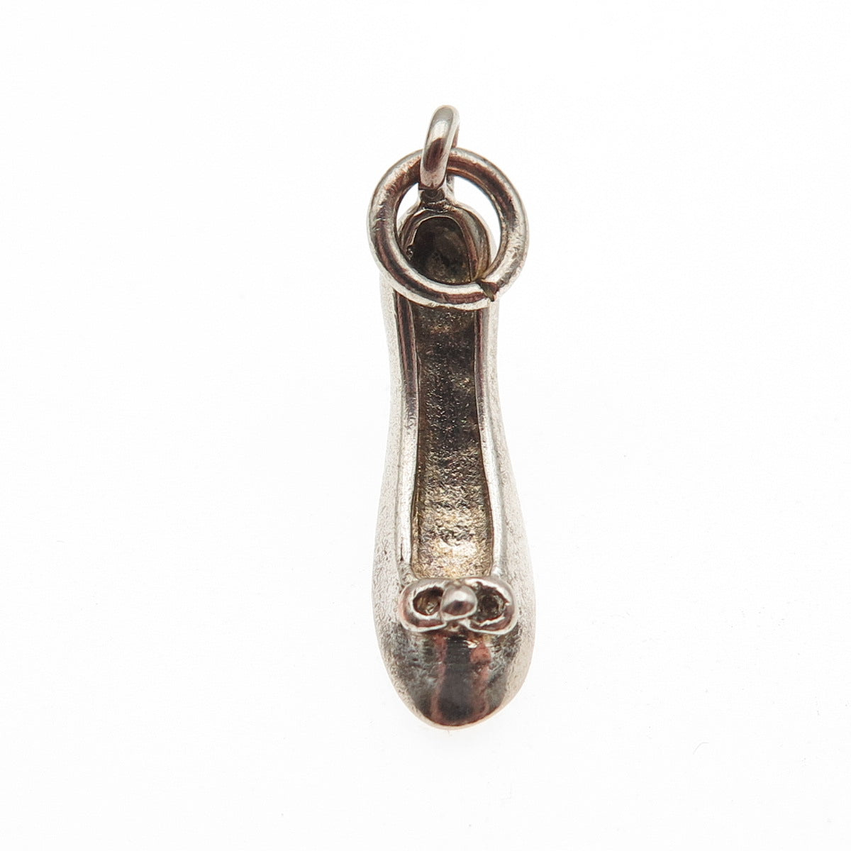 925 Sterling Silver Vintage High Heel Oxidized 3D Mini Charm Pendant