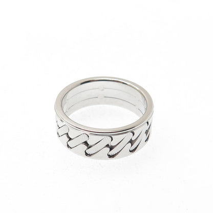 NEOS 925 Sterling Silver Textured Sewing Stitches Band Ring Size 8.75
