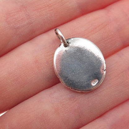 925 Sterling Silver Vintage Griffin Wax Seal Crest Oxidized Charm Pendant