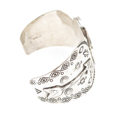 Old Pawn Sterling Silver Vintage Arrow Adjustable Bracelet 7.75" (missing stone)
