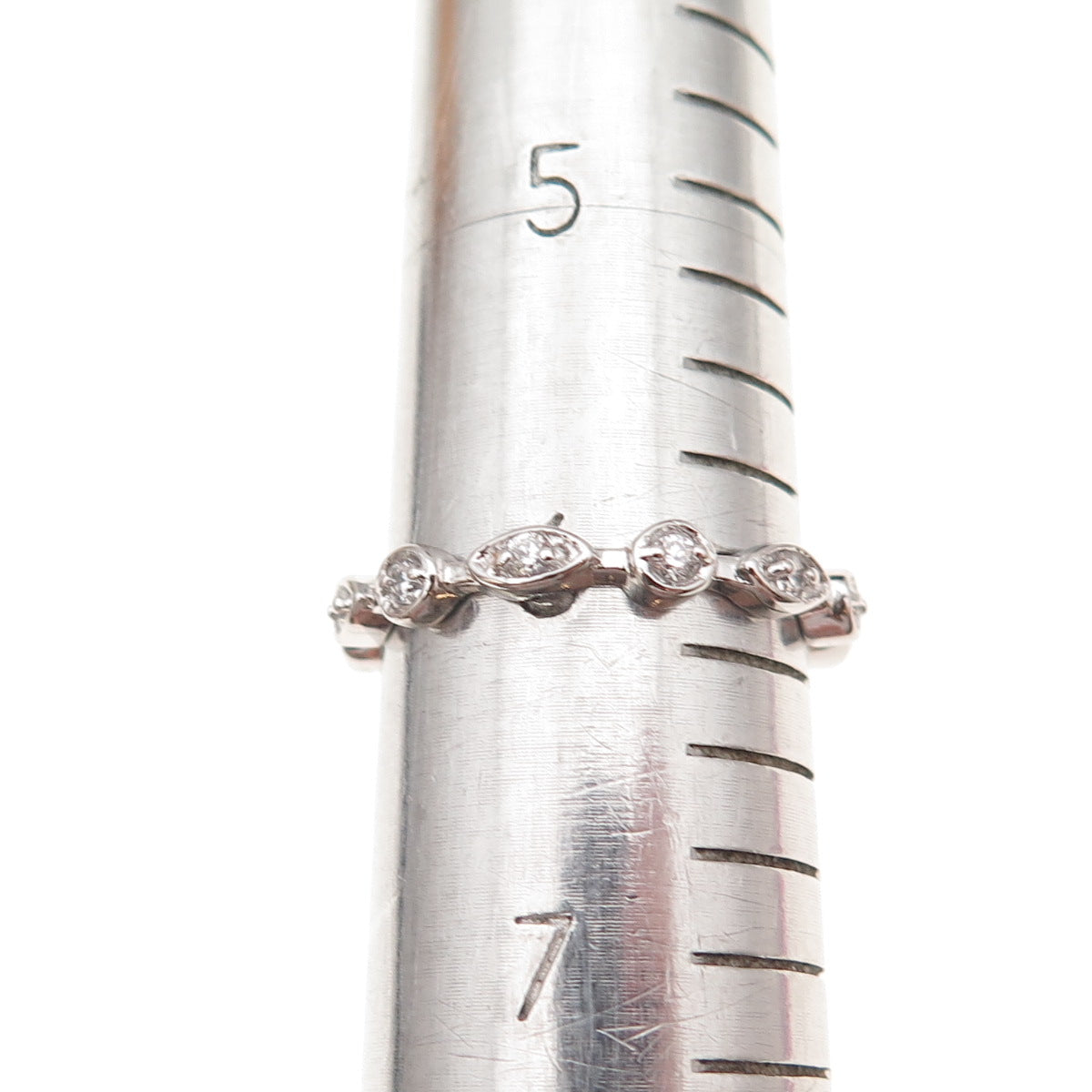 925 Sterling Silver Round-Cut C Z All Around Eternity Band Ring Size 6