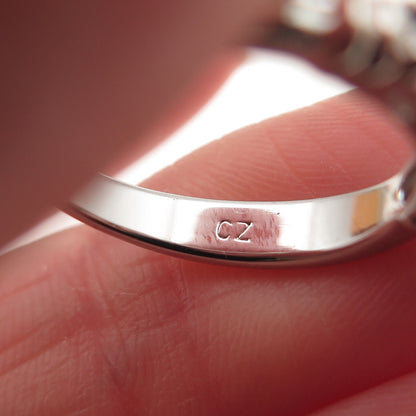 925 Sterling Silver Round-Cut C Z Wedding Ring Size 6