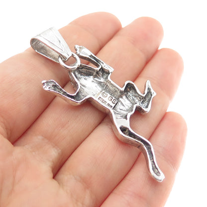 Glenn Sandoval Navajo Old Pawn 925 Sterling Silver Vintage Frog Oxidized Pendant