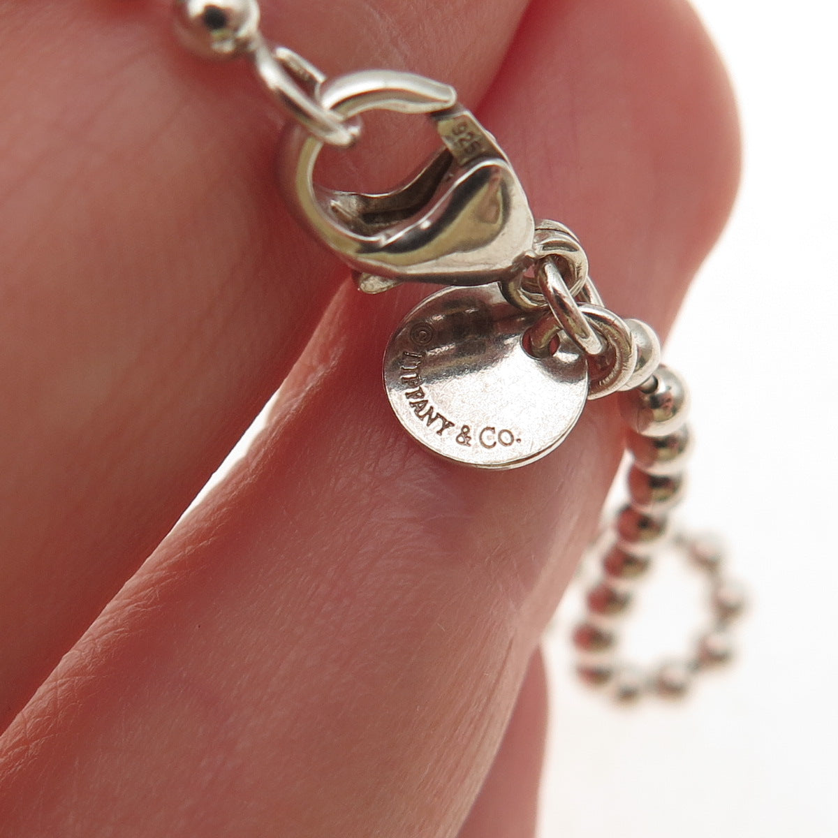 Tiffany & Co. 925 Sterling Silver Vintage Ball Beaded Chain Necklace 32"