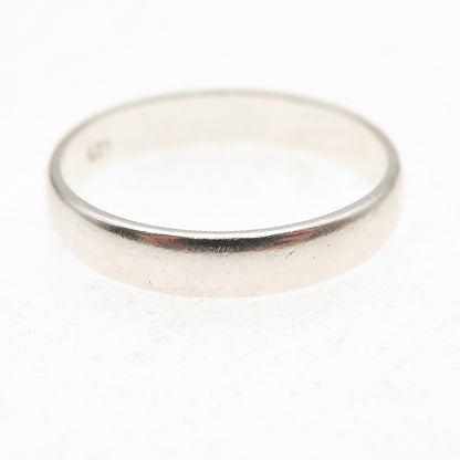 925 Sterling Silver Vintage Classic Wedding Oxidized Band Ring Size 8