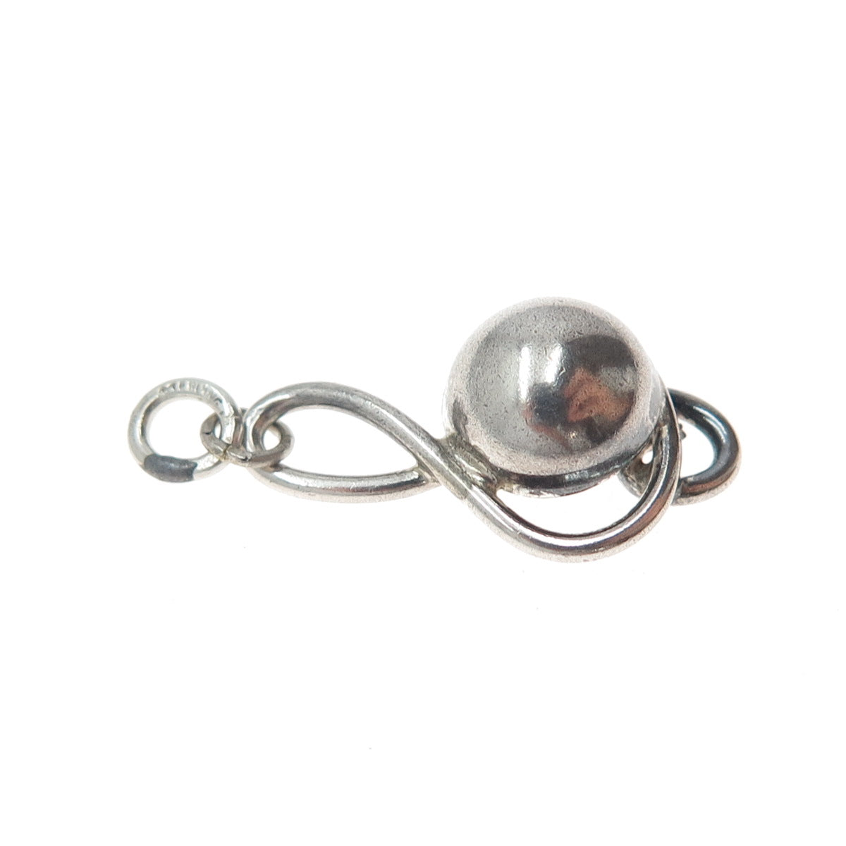 925 Sterling Silver Vintage Treble Clef Oxidized Charm Pendant