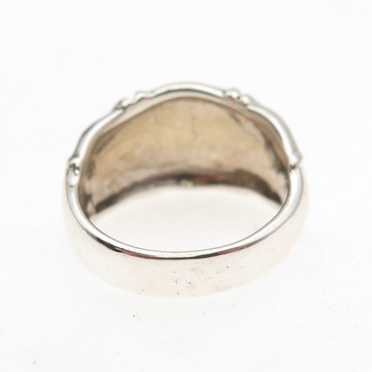 925 Sterling Silver Vintage Modernist Diamond-Shape Oxidized Ring Size 6
