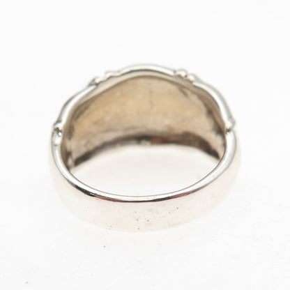 925 Sterling Silver Vintage Modernist Diamond-Shape Oxidized Ring Size 6
