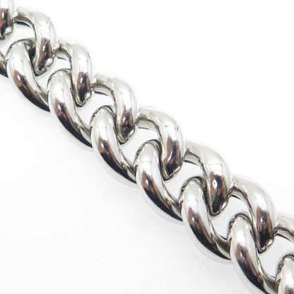 MILOR 925 Sterling Silver Italy Cuban Link Bracelet 7.25"