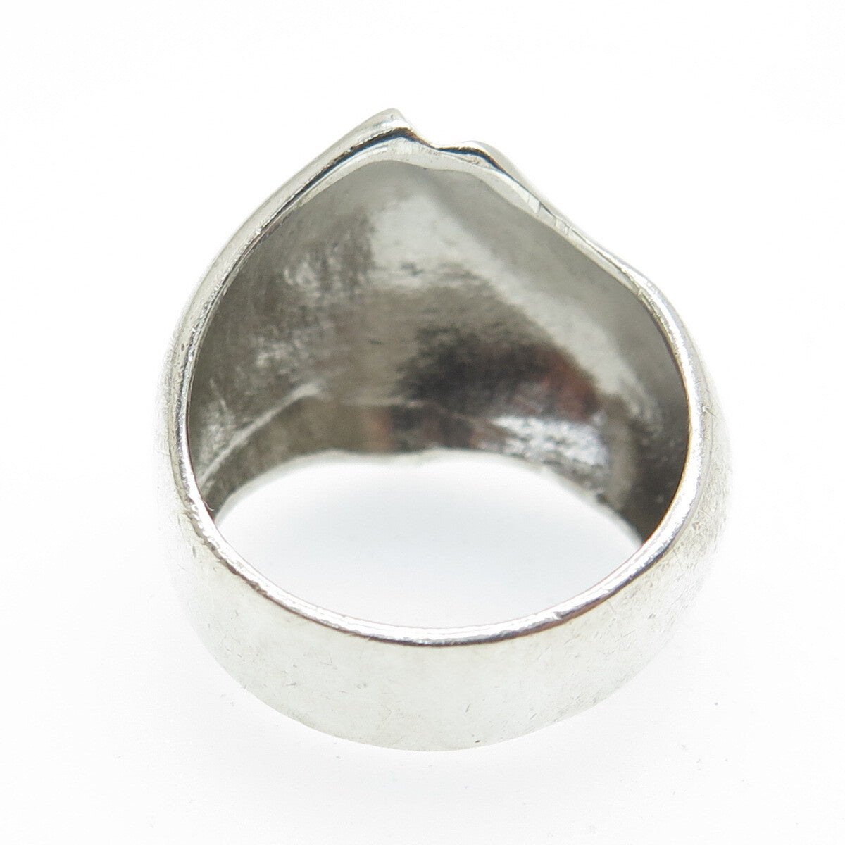 925 Sterling Silver Vintage Italy Modernist Dome Ring Size 8.75