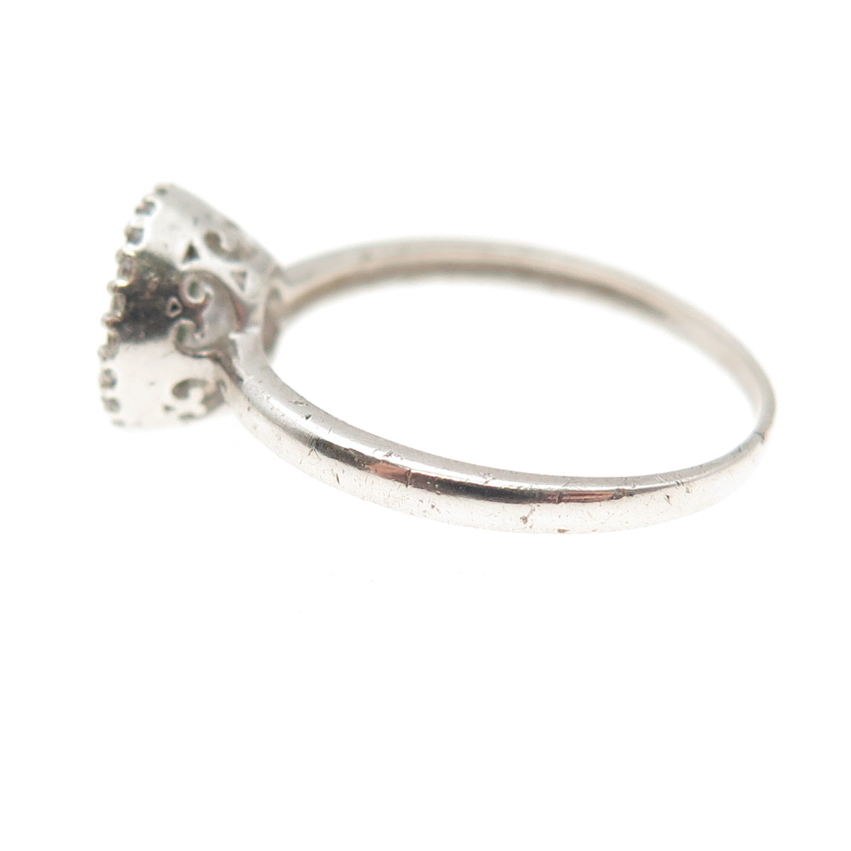 925 Sterling Silver Round-Cut C Z Engagement Ring Size 7