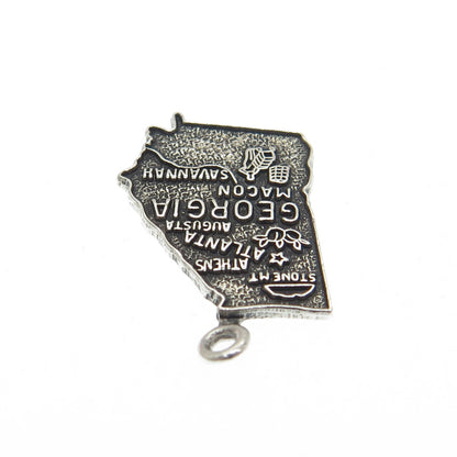 FRENCH & FRANKLIN 925 Sterling Silver Vintage Georgia State Map Charm Pendant