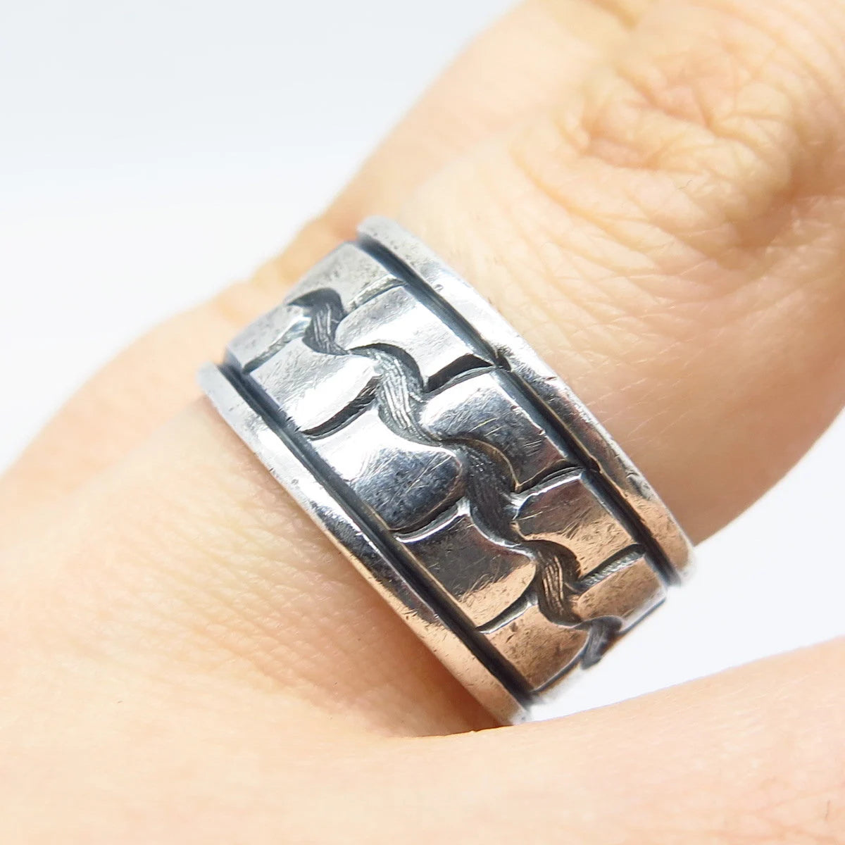 925 Sterling Silver Vintage Braided Band Ring Size 6.75
