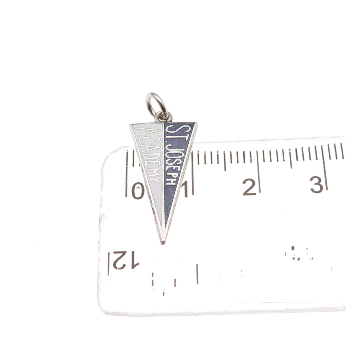 Art's Elegance Sterling Silver Vintage Enamel St. Joseph Academy Mini Pendant