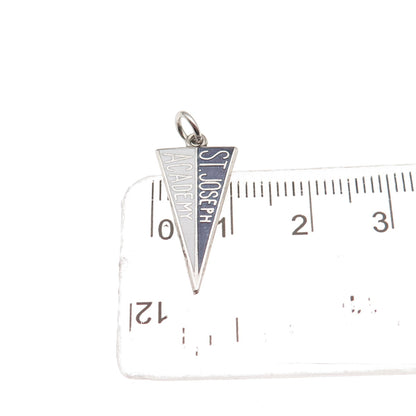 Art's Elegance Sterling Silver Vintage Enamel St. Joseph Academy Mini Pendant