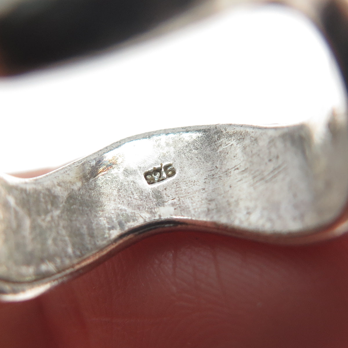 925 Sterling Silver Vintage Modernist Wavy Band Ring Size 6