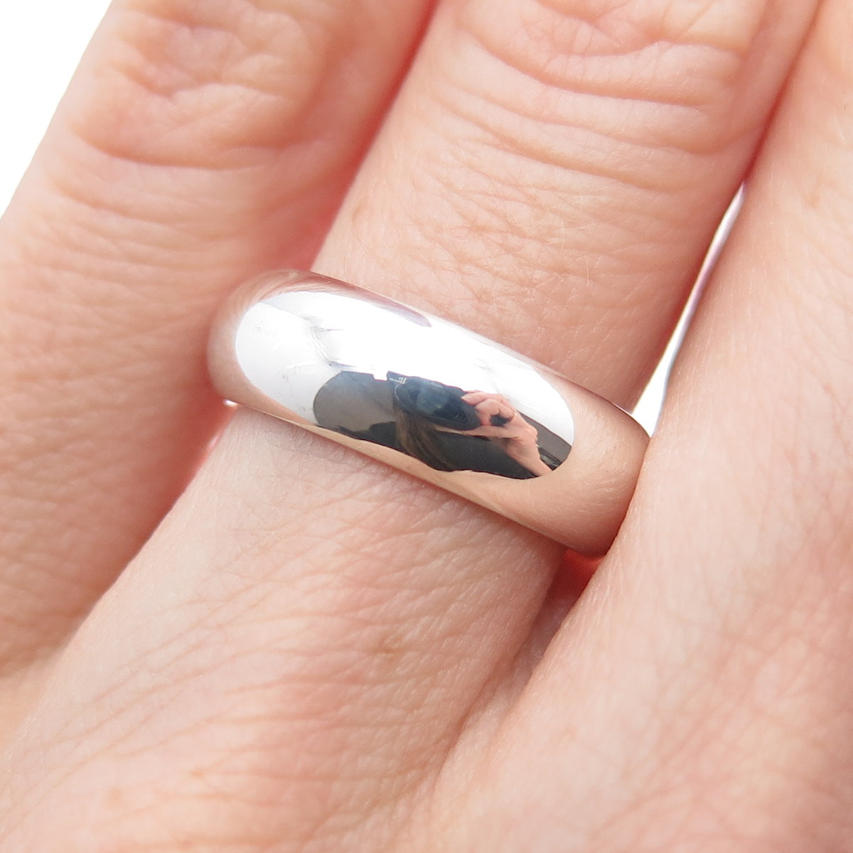 925 Sterling Silver Vintage Classic Wedding Band Ring Size 5.25