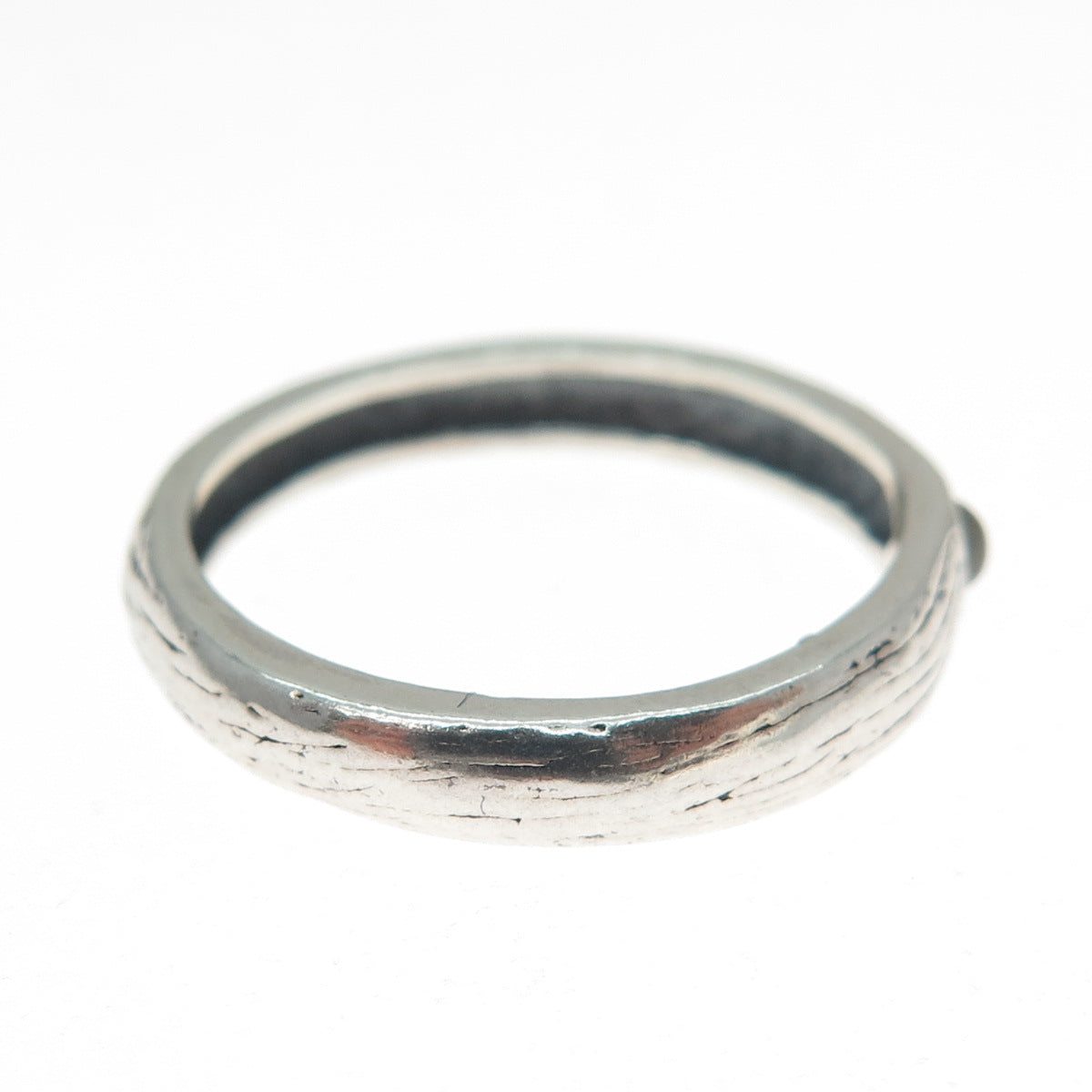 SHUBE 925 Sterling Silver Vintage Glass Oxidized Band Ring Size 8.25