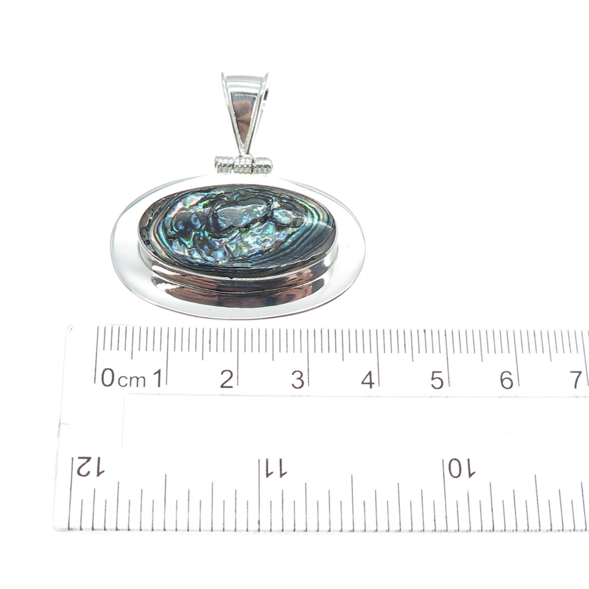 ATI ANNIKA WITT 925 Sterling Silver Vintage Mexico Abalone Shell Charm Pendant