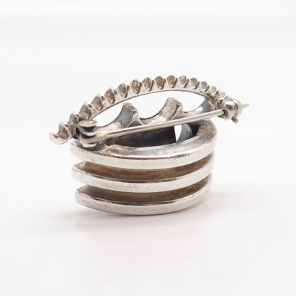 925 Sterling Silver Vintage Abstract Pin Brooch